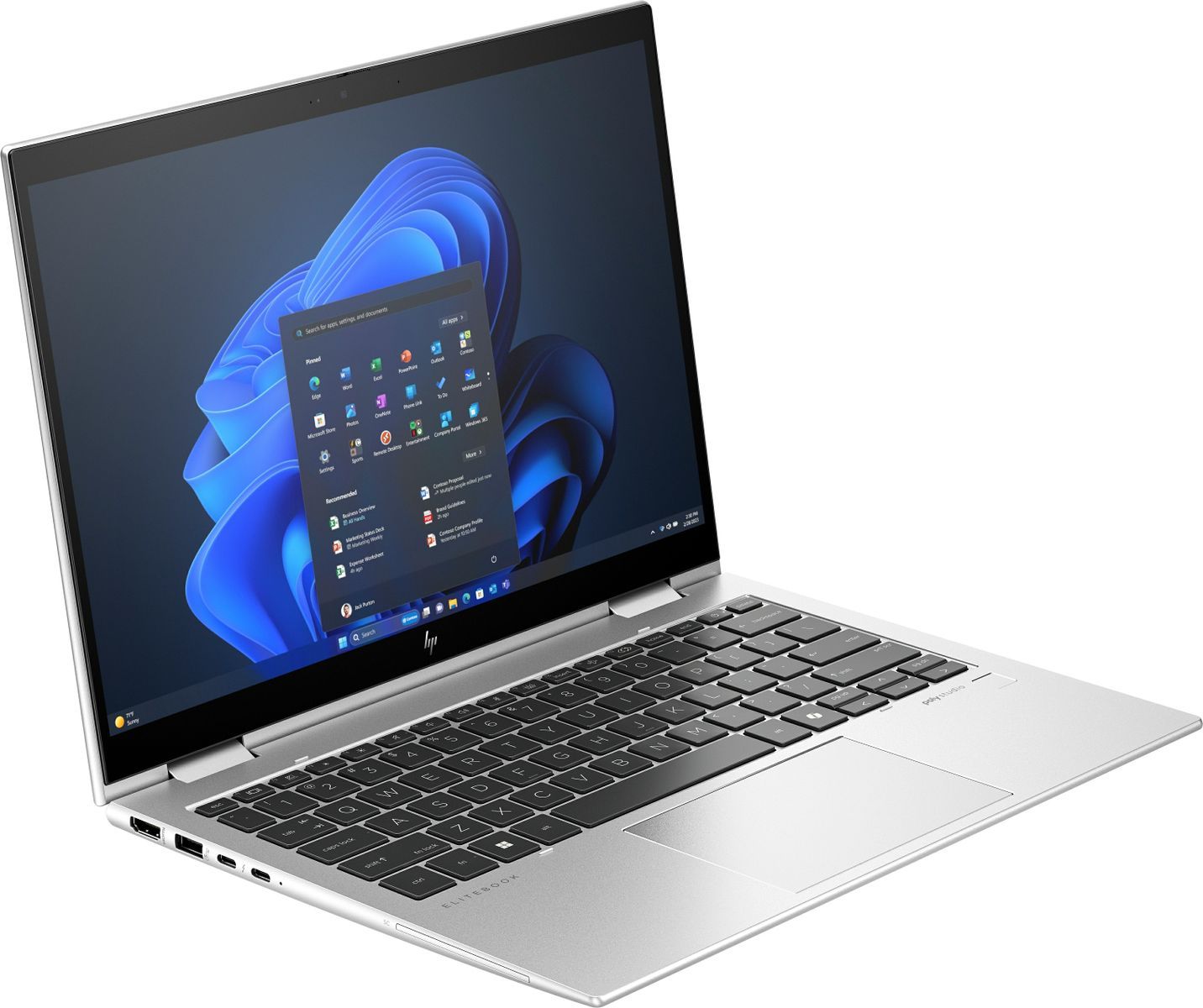 HP ENVY x360 830 G11 Intel Core Ultra 7 155U Ibrido (2 in 1) 33,8 cm (13.3") Touch screen WUXGA 16 GB LPDDR5x-SDRAM 1 TB SSD Wi-Fi 6E (802.11ax) Windows 11 Pro Argento