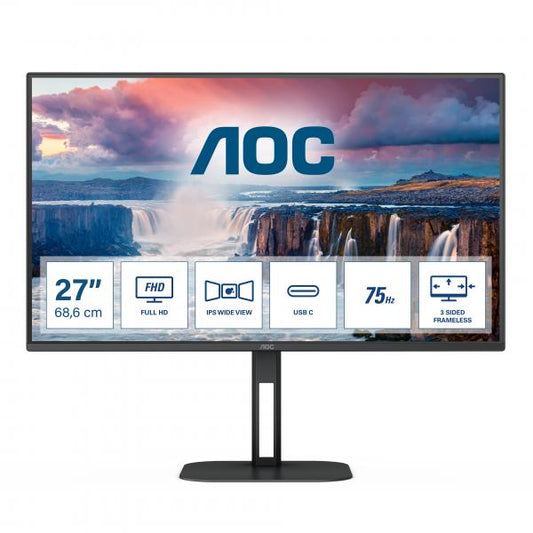 AOC MONITOR 27 LED IPS 16:9 FHD 1MS 300 CDM, USB-C, HDMI, MULTIMEDIALE