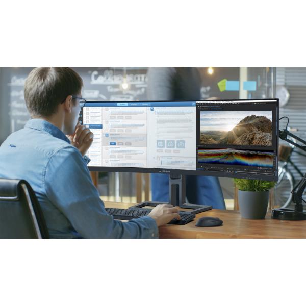 PHILIPS MONITOR CURVO 45 WLED VA 32:9 5120x1440 4MS, DP/HDMI, USB-C DOCKING, REG ALTEZZA, MULTIMEDIA