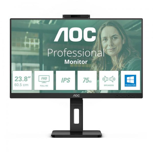 AOC MONITOR 23,8 LED IPS FHD 16:9 4MS 300 CDM, WEBCAM, PIVOT, DP/HDMI, MULTIMEDIALE