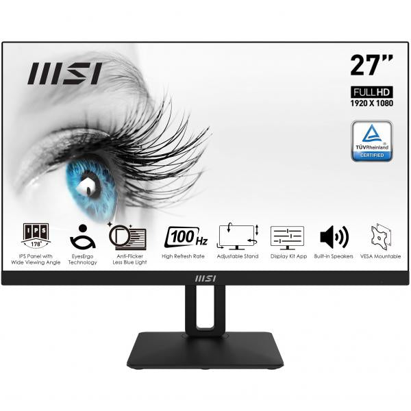 MSI MONITOR 27 LED IPS 16:9 FHD 1MS 100Hz, PIVOT, VESA 100X100, VGA/DP/HDMI, MULTIMEDIALE