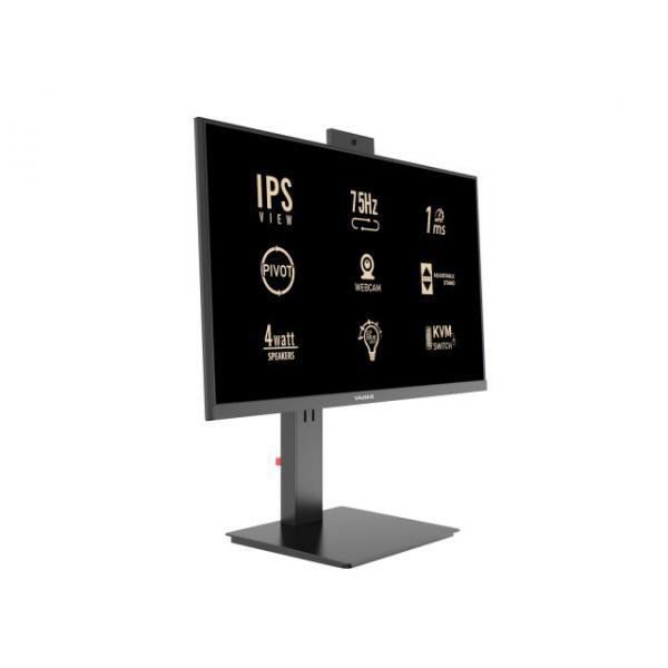 YASHI MONITOR 24 LED IPS 16:9 FHD 1MS 300 CDM, WEBCAM, DP/HDMI, PIVOT, MULTIMEDIALE