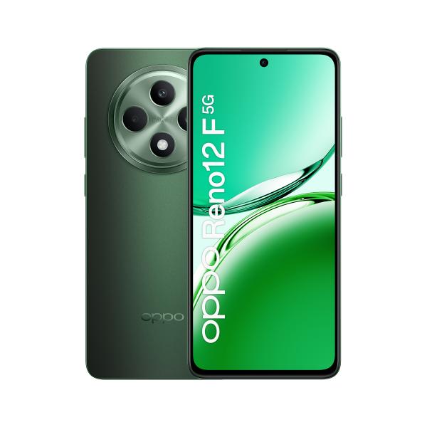 OPPO Reno12 F 5G AI Smartphone, Tripla fotocamera 50+8+2MP, Selfie 32MP, Display 6.67 120HZ AMOLED FHD+, 5000mAh, RAM 8GB(Esp4GB/6GB/8GB)+ROM 256GB, [Versione Italia], Olive Green