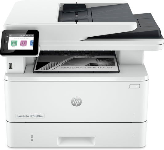 HP MULTIF. LASER A4 B/N, LASERJET PRO 4102FDW, SERIE 4000, 40PPM, ADF, FRONTE/RETRO, USB/LAN/WIFI, 4 IN 1