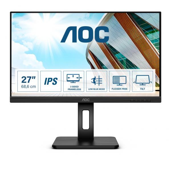 AOC MONITOR 27 LED IPS QHD 16:9 4MS 300 CDM, PIVOT, VGA/DP/HDMI, MULTIMEDIALE