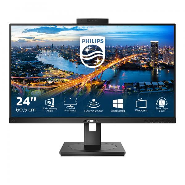 PHILIPS MONITOR 23,8 LED IPS 16:9 FHD 4MS 250 CDM VGA/DVI/DP/HDMI WEBCAM PIVOT MULTIMEDIALE