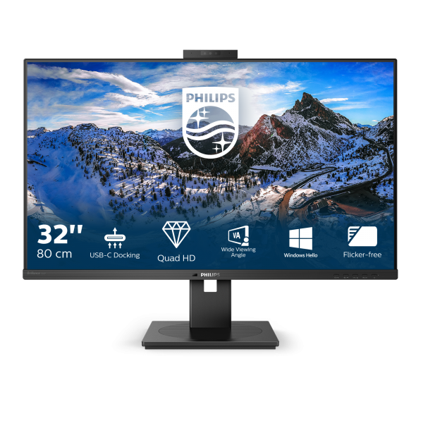 PHILIPS MONITOR 31,5 LED IPS QHD 4MS 350 CDM, WEBCAM, USB-C, HDMI/DP, PIVOT, MULTIMEDIALE