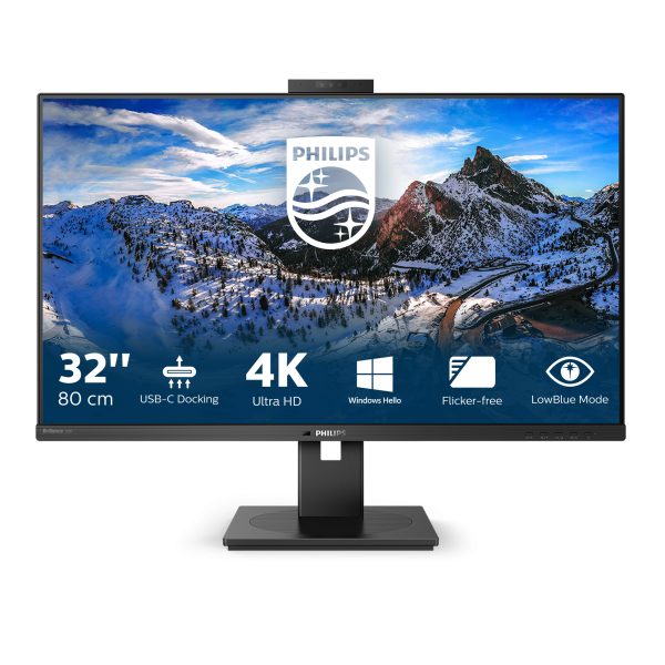 PHILIPS MONITOR 32 LED IPS 16:9 4K UHD 350 CDM, USB-C HUB, RJ45, PIVOT, WEBCAM, DP/HDMI, MULTIMEDIALE