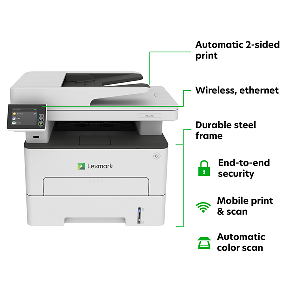 LEXMARK MULTIF. LASER MB2236i B/N 34PPM FRONTE/RETRO AIRPRINT USB/LAN/WIFI - 3IN1