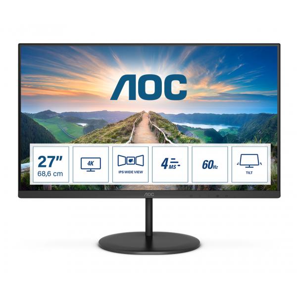 AOC MONITOR 27 LED IPS 16:9 4K UHD 350 CDM, DP/HDMI, MULTIMEDIALE