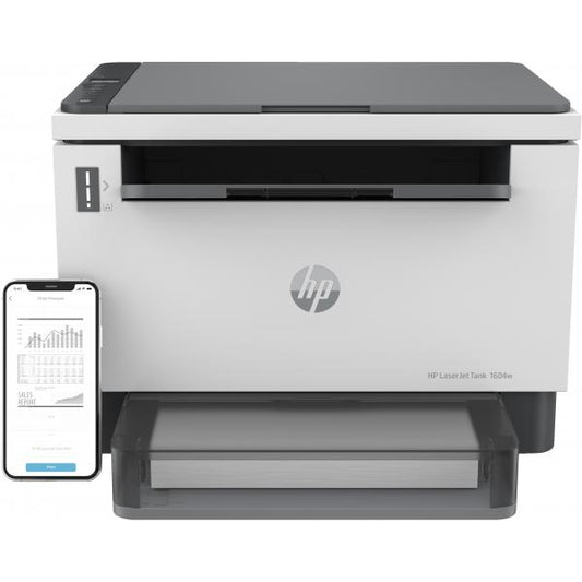 HP MULTIF. LASER A4 B/N, LASERJET TANK 1604w, 22PPM, USB/WIFI, 3 IN 1