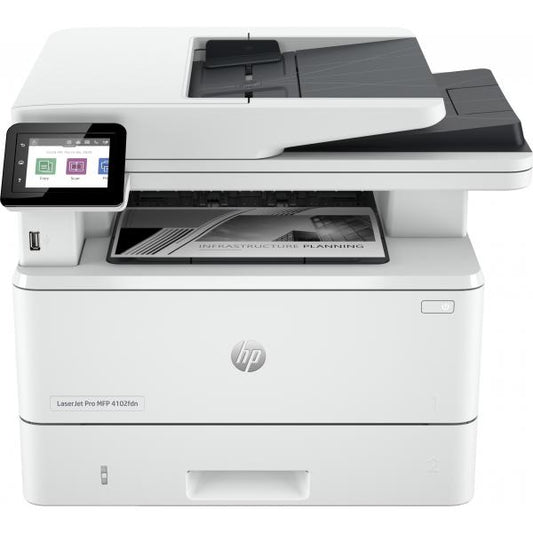 HP MULTIF. LASER A4 B/N, LASERJET PRO 4102FDN, SERIE 4000, 40PPM, ADF, FRONTE/RETRO, USB/LAN, 4 IN 1