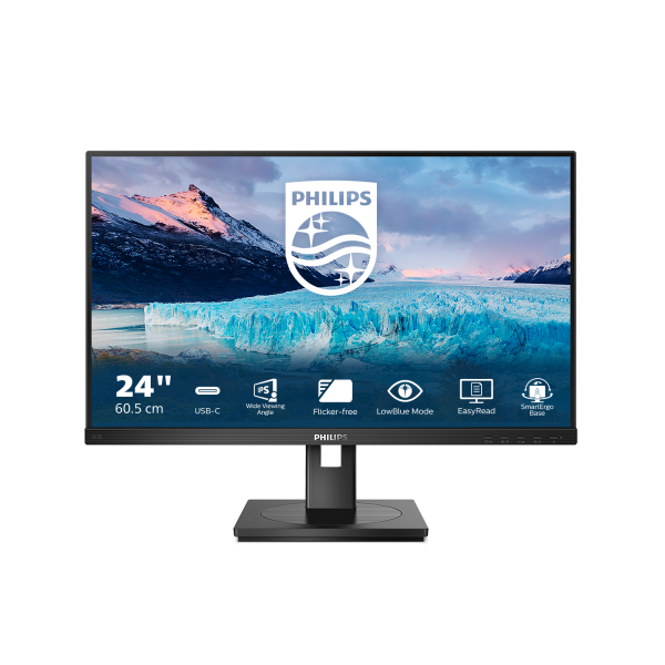 PHILIPS MONITOR 23,8 LED IPS 16:9 FHD 4MS 250 CDM, HDMI/DP, PIVOT, USB-C, MULTIMEDIALE