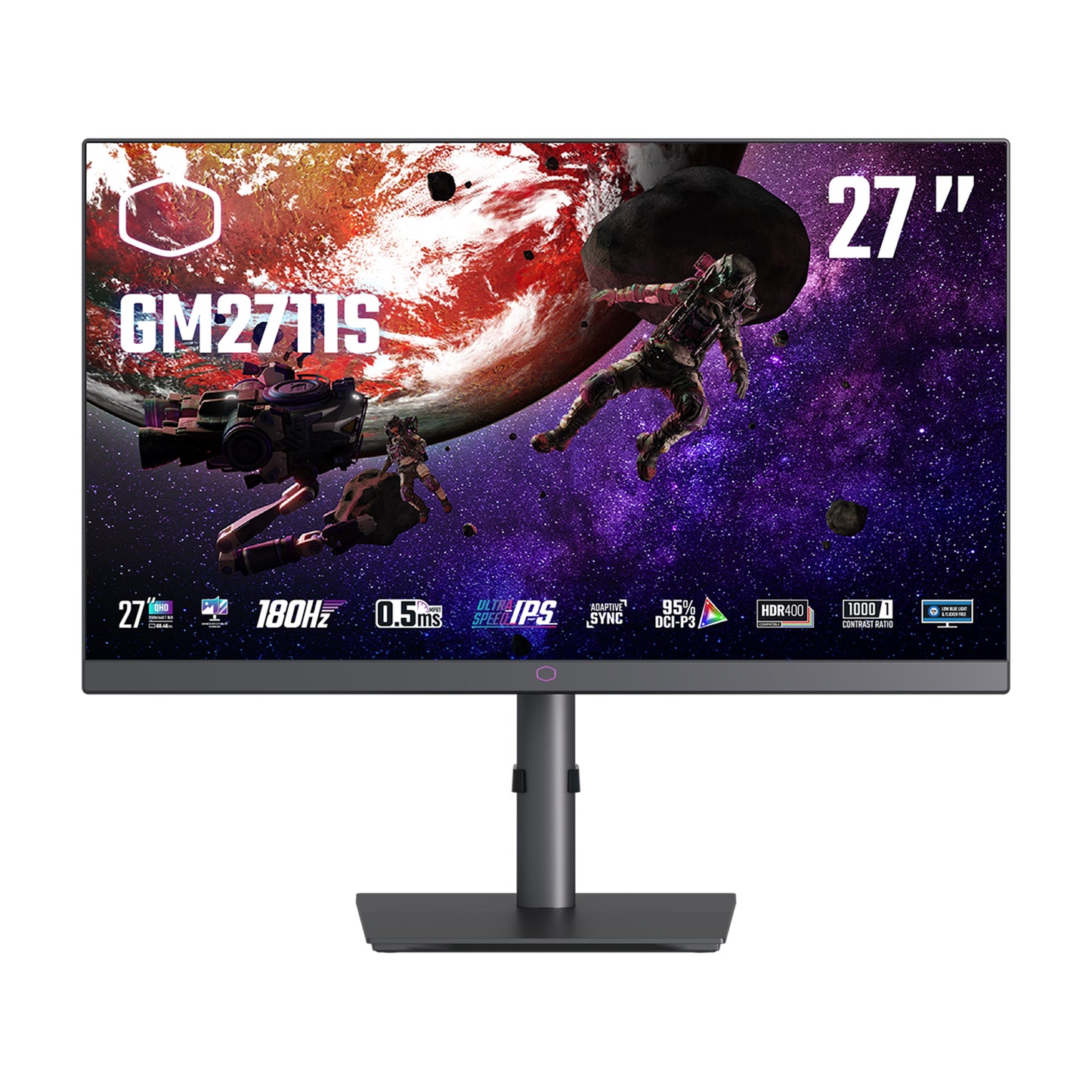 COOLER MASTER MONITOR 27 LED IPS 16:9 QHD 0,5 MS 180HZ, PIVOT, DP/HDMI, MULTIMEDIALE, GM2711S